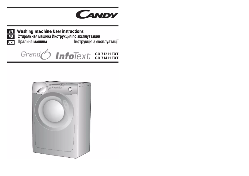 Page n°1 - Manuel utilisateur Candy GO 712
