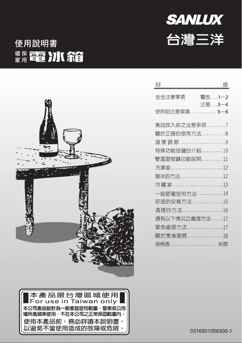 Page 1 de la notice Manuel utilisateur 三洋SANLUX SR-B560DVG