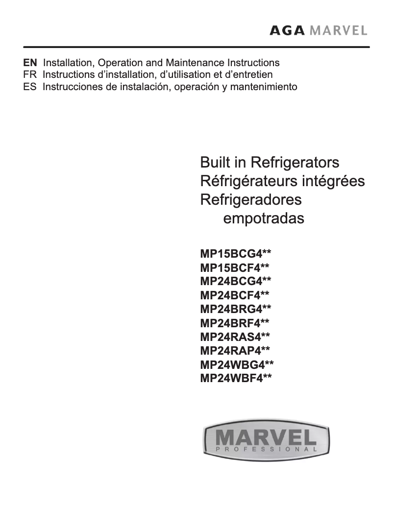 Image de la première page du manuel de l'appareil MP24BRG4RS