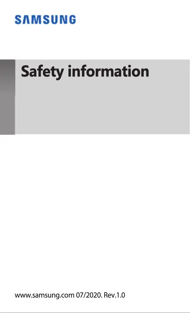 Page 1 de la notice Instructions de sécurité Samsung Galaxy M11
