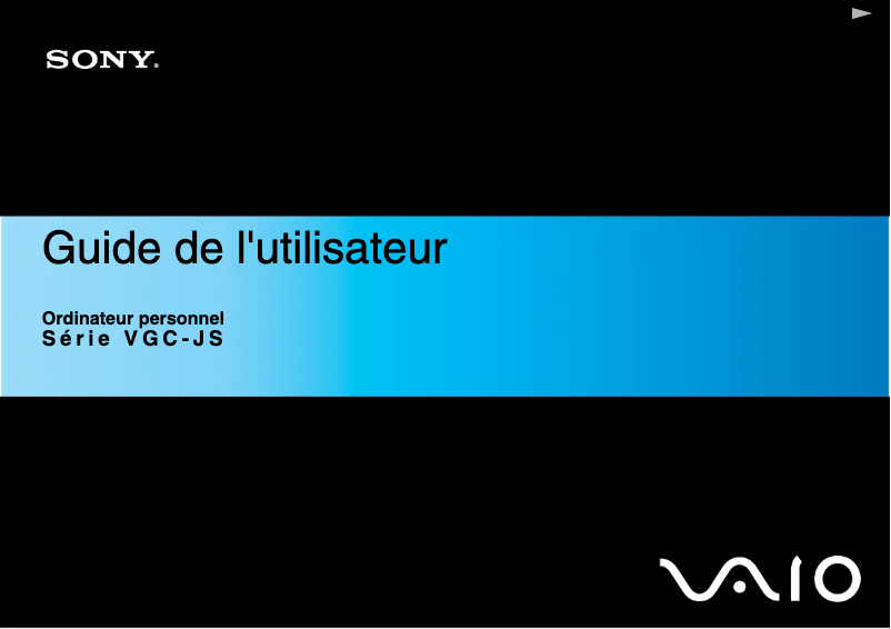 Page 1 de la notice Manuel utilisateur Sony Vaio VGC-JS1E