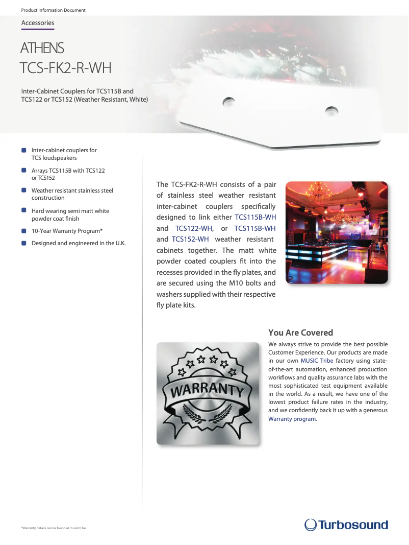 Page n°1 - Fiche technique Turbosound TCS-FK2-R