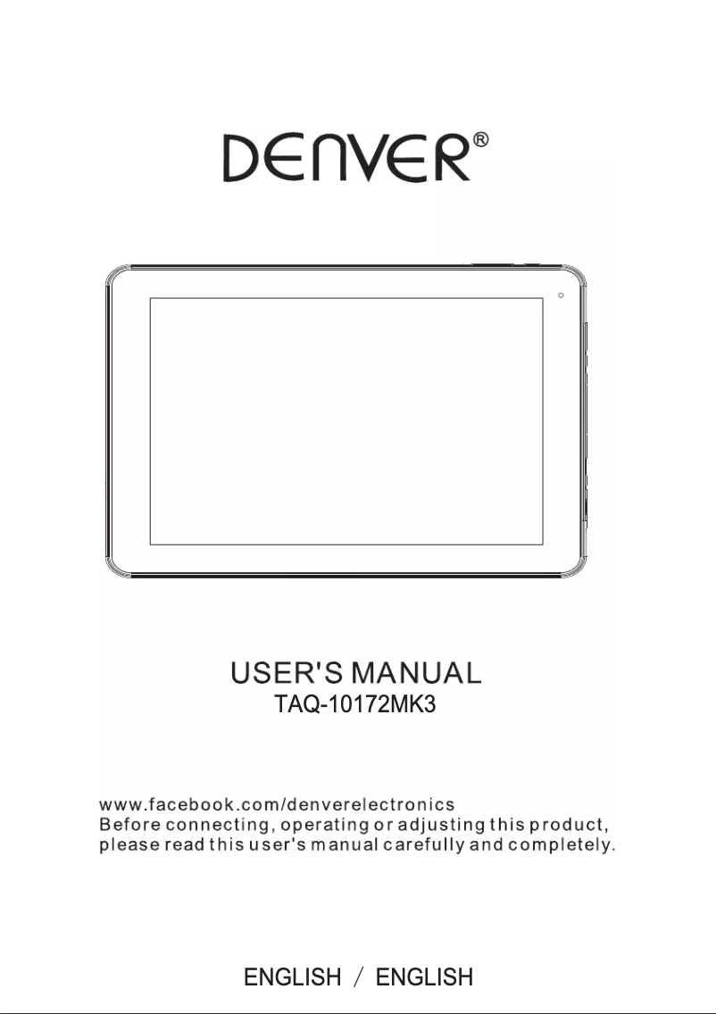 Page 1 de la notice Manuel utilisateur Denver TAQ-10172MK3