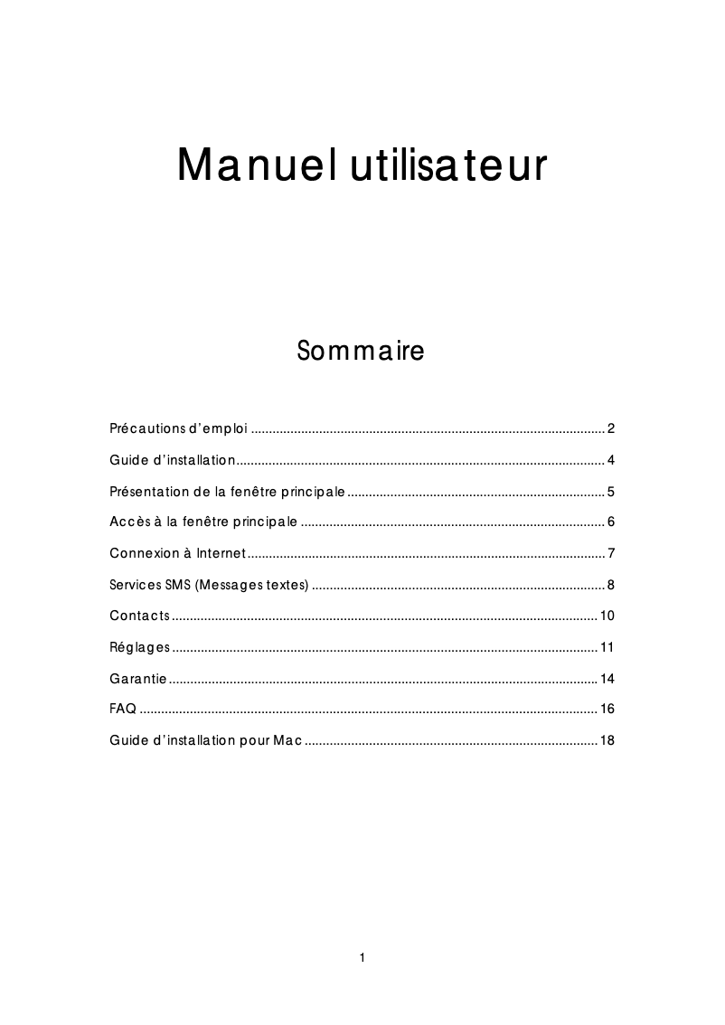 Page n°1 - Manuel utilisateur Alcatel One Touch X220