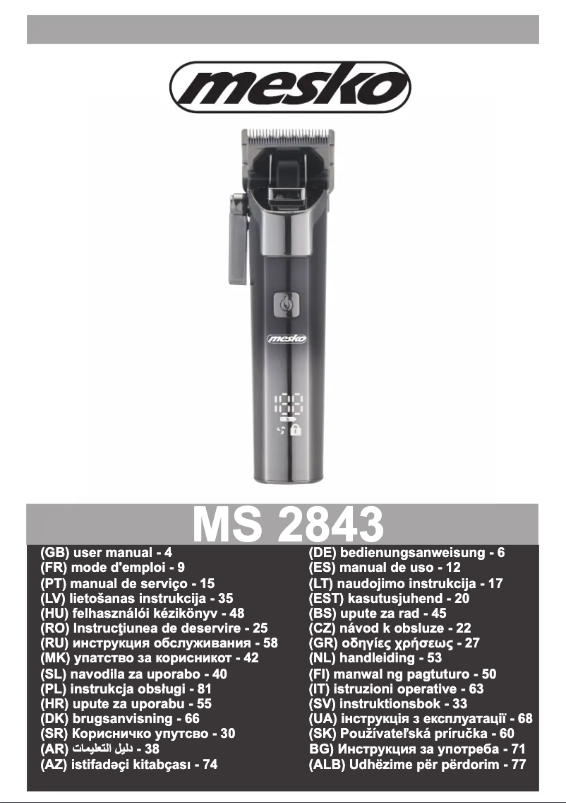 Página 1 del manual Manual de usuario Mesko MS 2842
