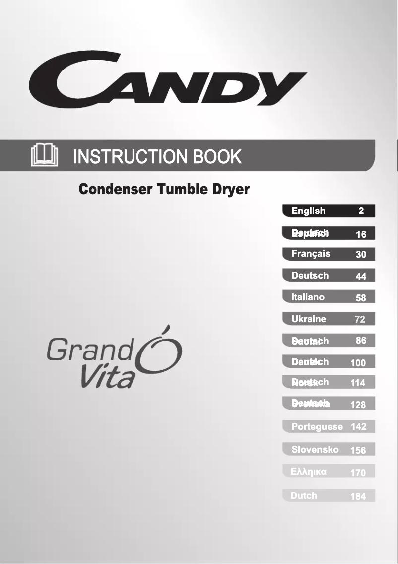 Page n°1 - Manuel utilisateur Candy GVC D1013B-S