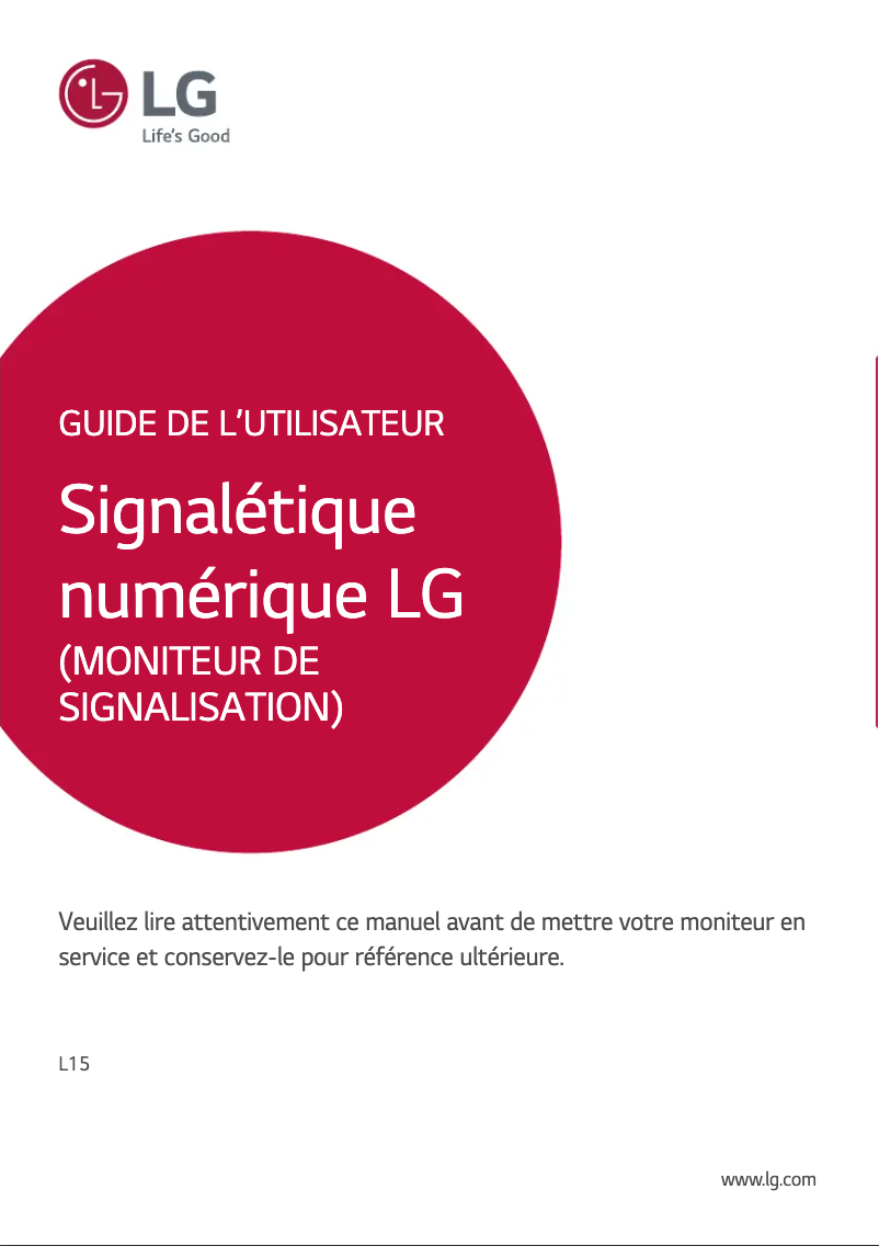 Page n°1 - Manuel utilisateur LG 43SE3KD