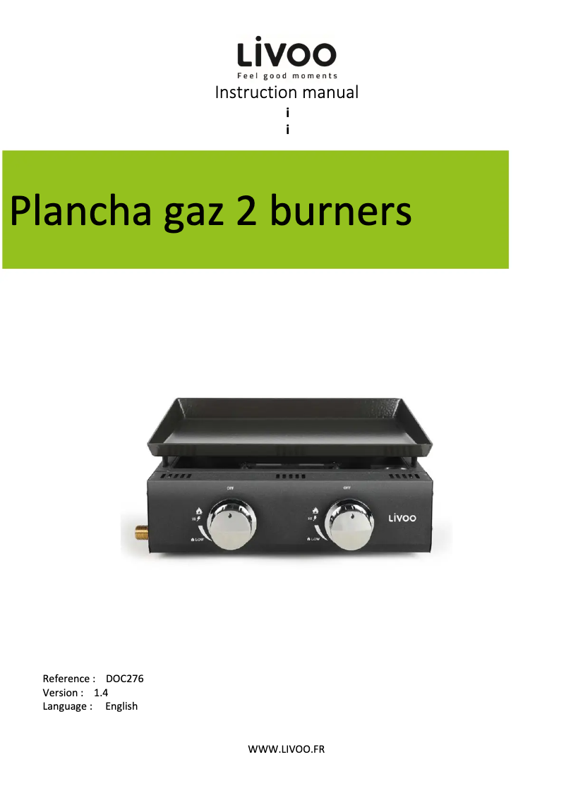 Page n°1 - Manuel utilisateur Livoo DOC276