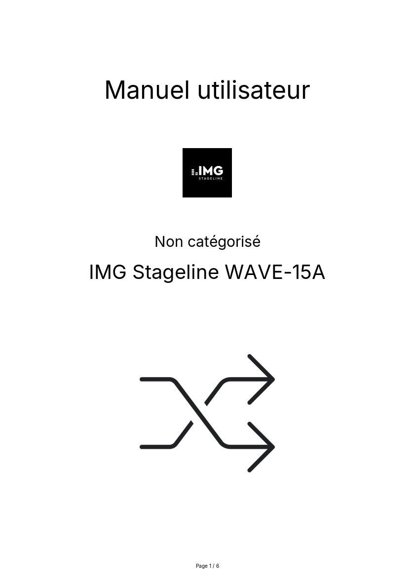Image de la première page du manuel de l'appareil WAVE-15A