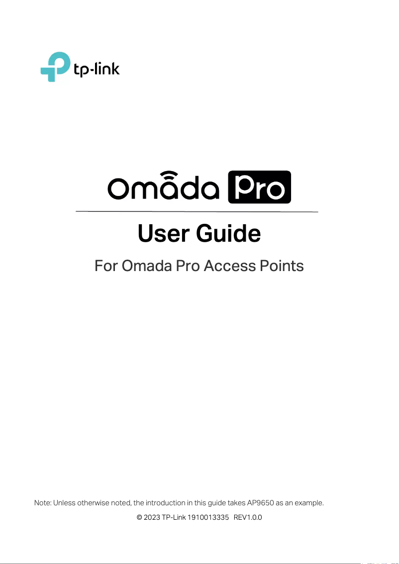 Page n°1 - Manuel utilisateur TP-Link Omada Pro AP9665