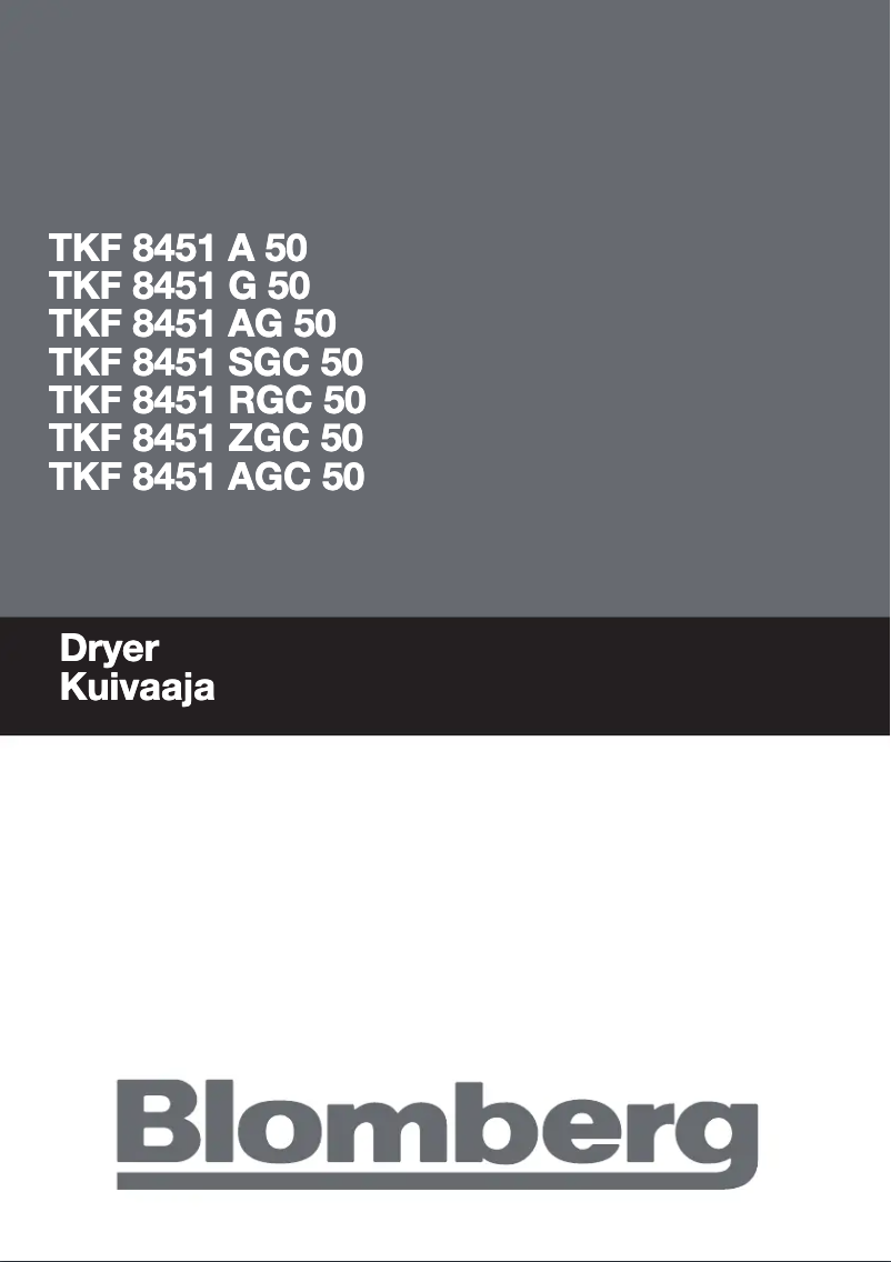 Page n°1 - Manuel utilisateur Blomberg TKF 8451 RGC 50
