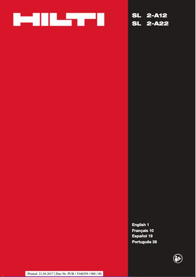 Página 1 del manual Manual de usuario Hilti SL 2-A22 LED