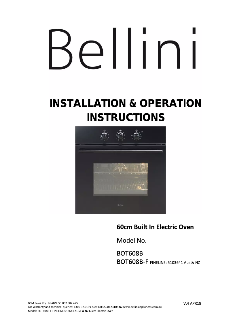 Image de la première page du manuel de l'appareil BOT608B