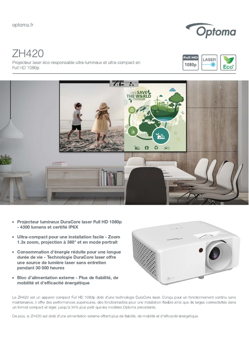 Image de la première page du manuel de l'appareil ZH420