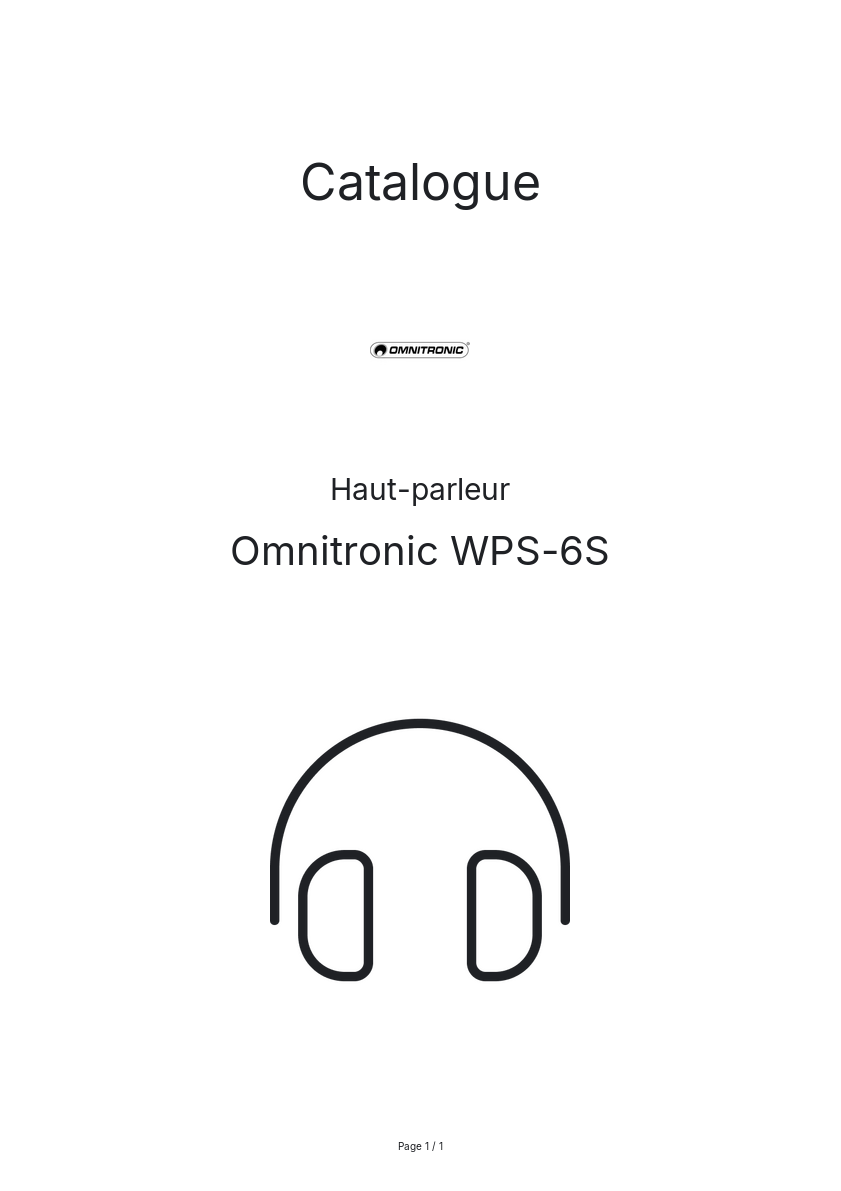 Page n°1 - Catalogue Omnitronic WPS-6S