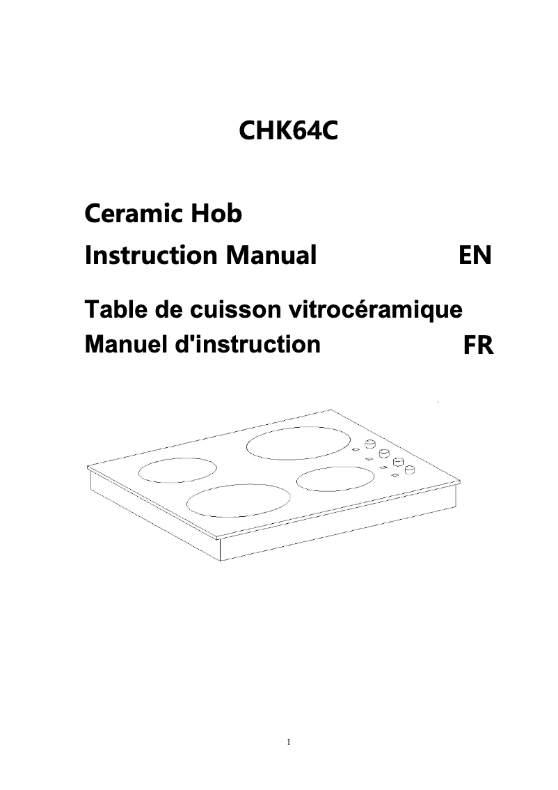 Page 1 de la notice Manuel utilisateur Candy CHK64C