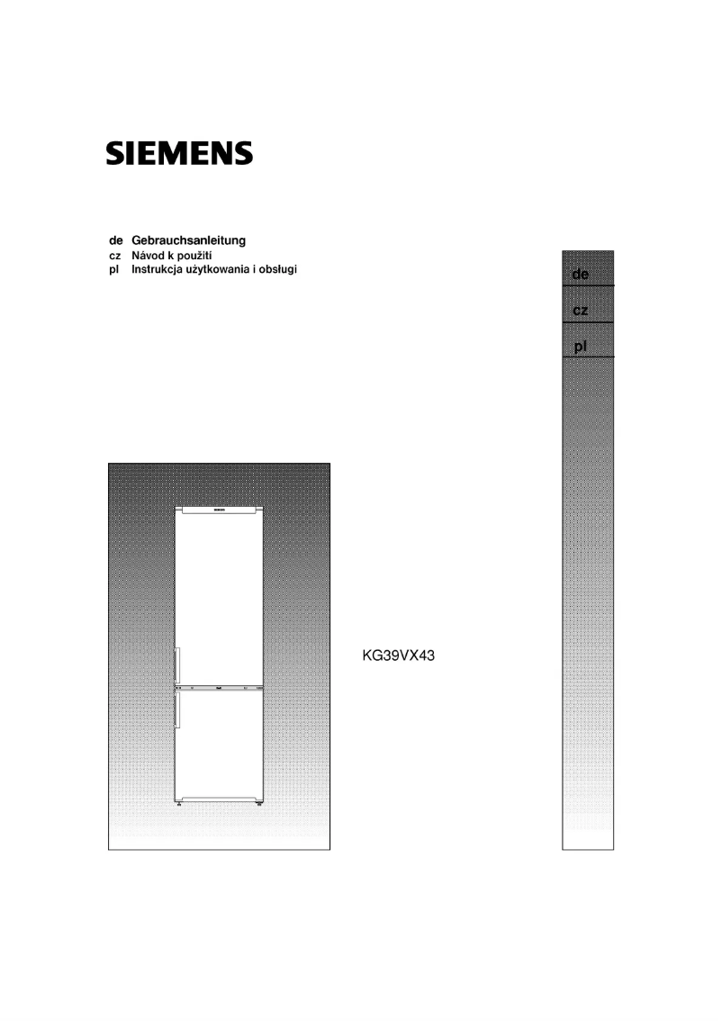 Page n°1 - Manuel utilisateur Siemens KG39VX43