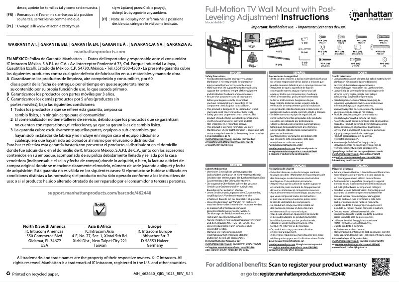 Page n°1 - Manuel utilisateur Manhattan 462440