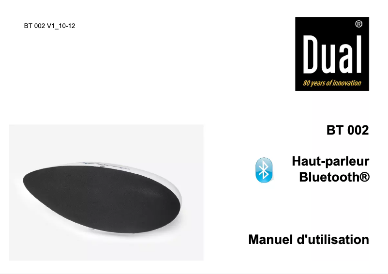 Page n°1 - Manuel utilisateur Dual BT 002