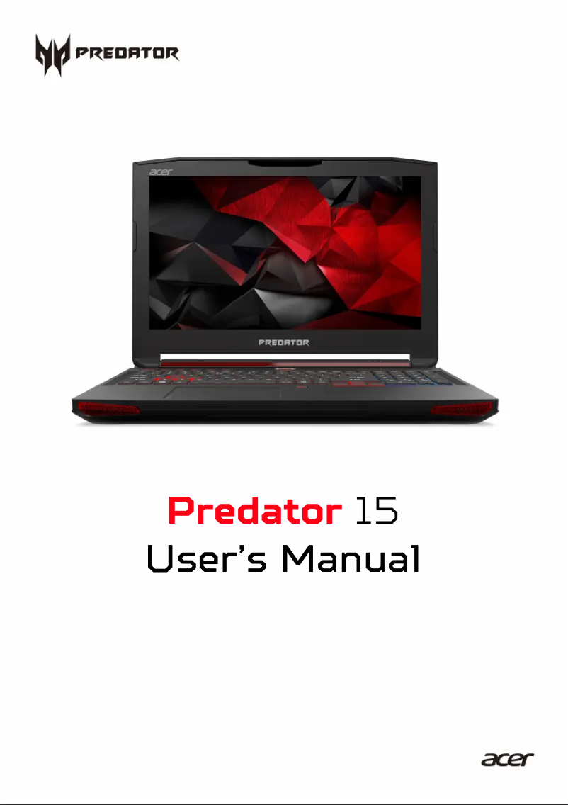 Imagen de la primera página del manual del dispositivo Predator 15 G9