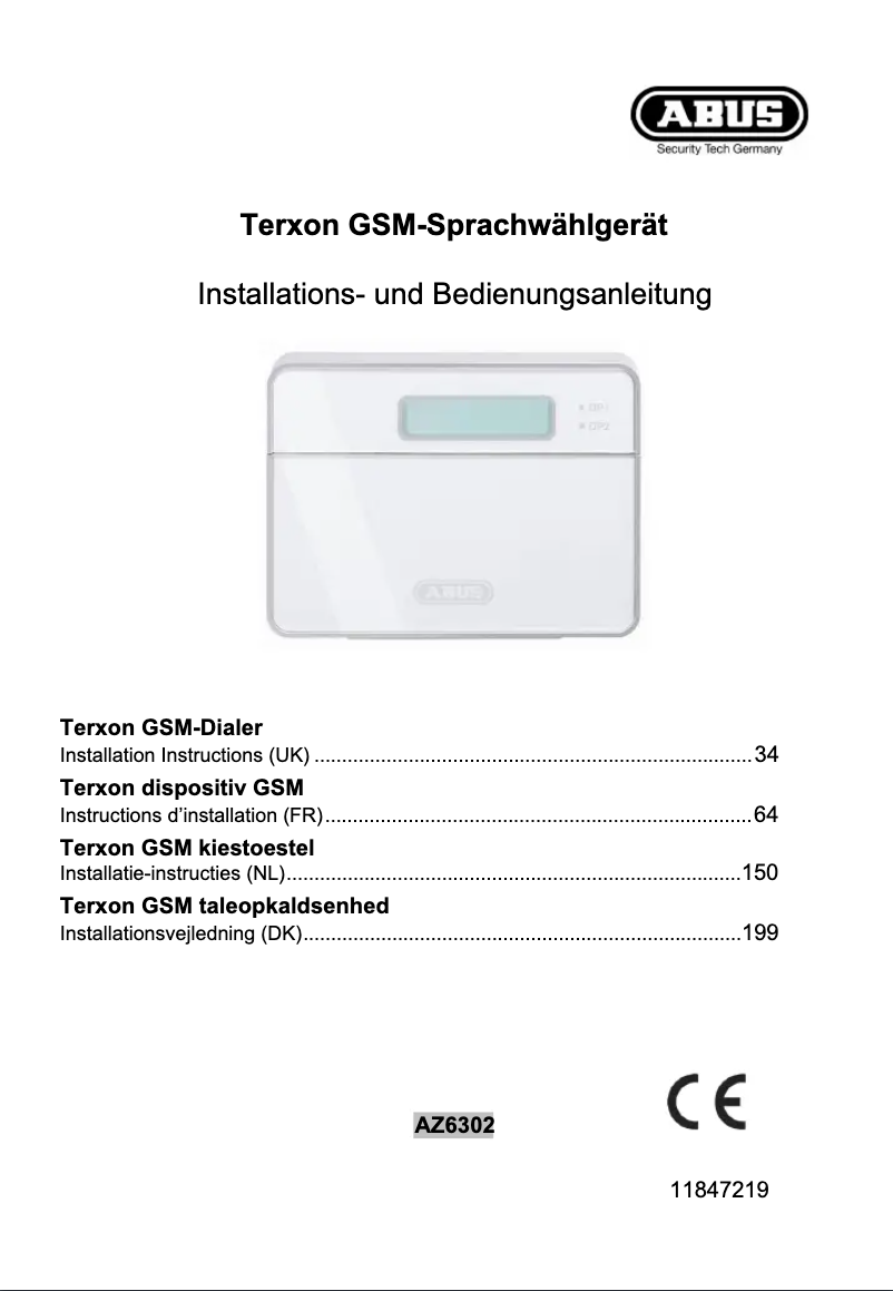 Image de la première page du manuel de l'appareil Terxon AZ6302