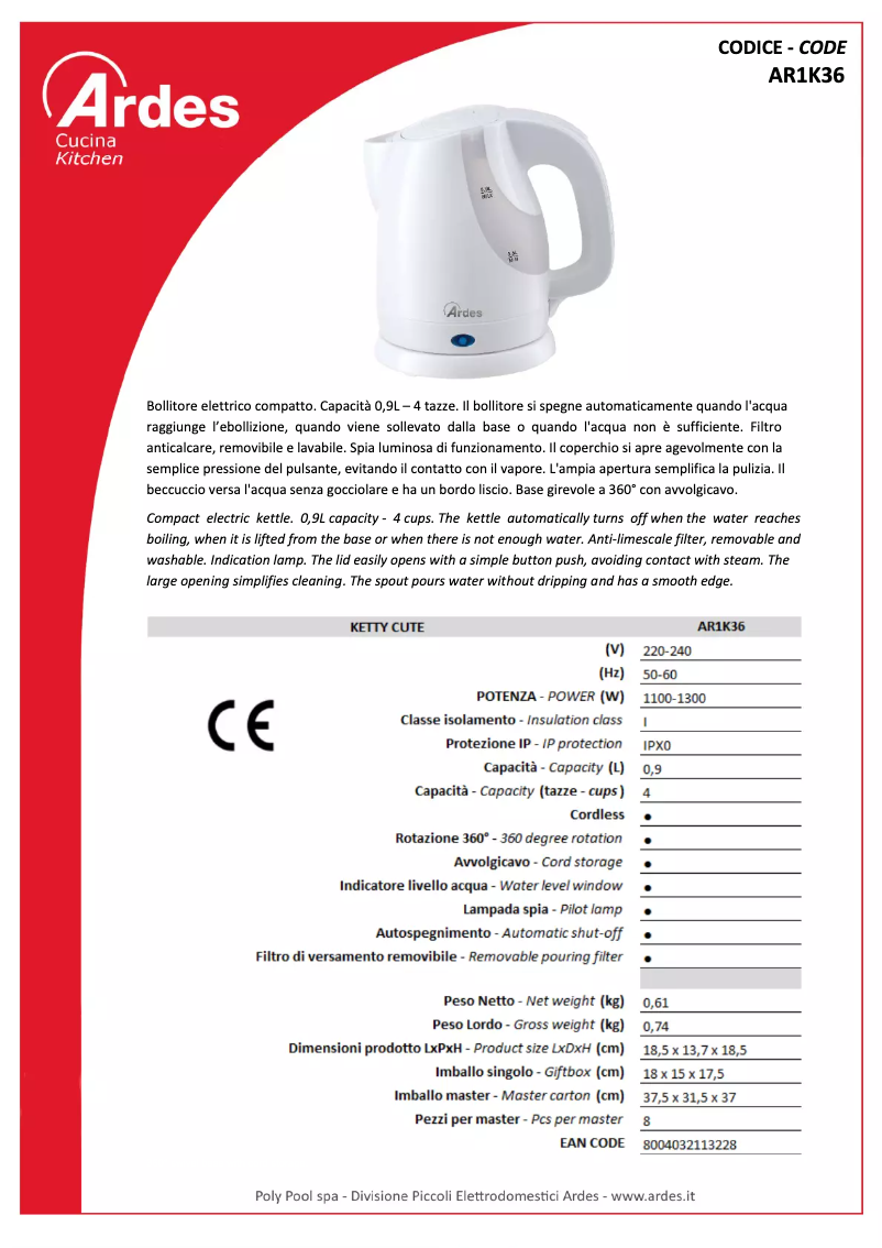 Image de la première page du manuel de l'appareil AR1K36