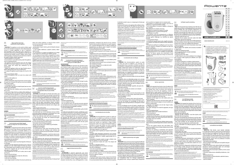 Page 1 de la notice Manuel utilisateur Rowenta Flower Love EP2810F0
