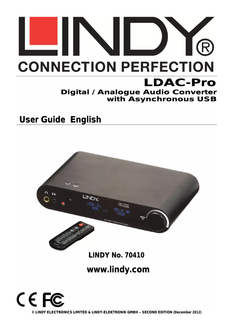 Page 1 de la notice Manuel utilisateur Lindy LDAC Pro