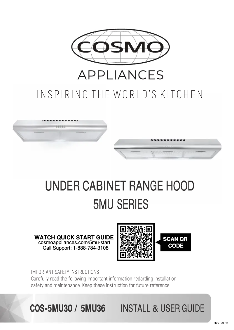 Page 1 de la notice Manuel utilisateur Cosmo COS-5MU36