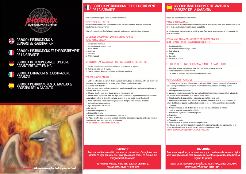 Page 1 de la notice Manuel utilisateur Phoenix Tucana GS8011K