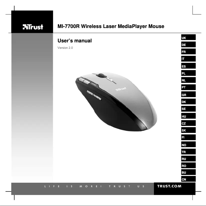 Page 1 de la notice Manuel utilisateur Trust MI-7700R