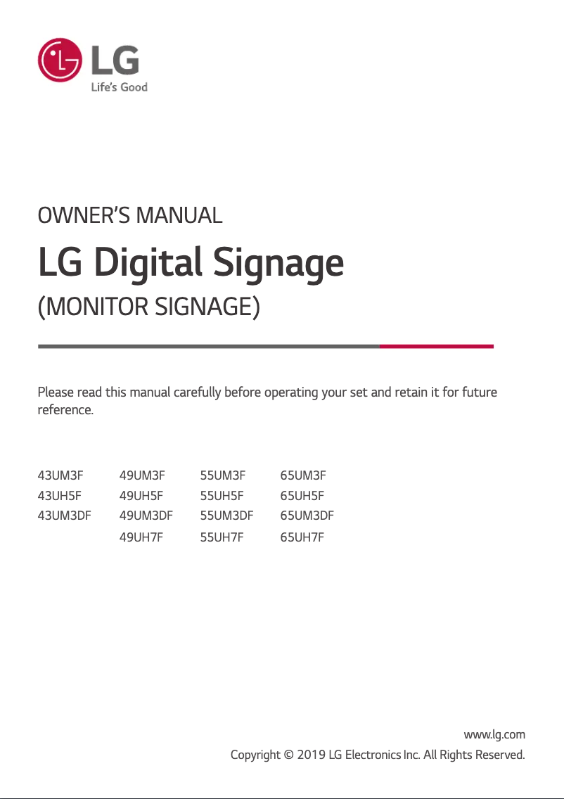 Página 1 del manual Manual de usuario LG 55UH7F