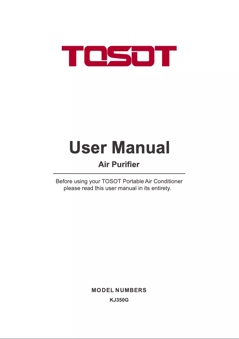 Image de la première page du manuel de l'appareil KJ350G