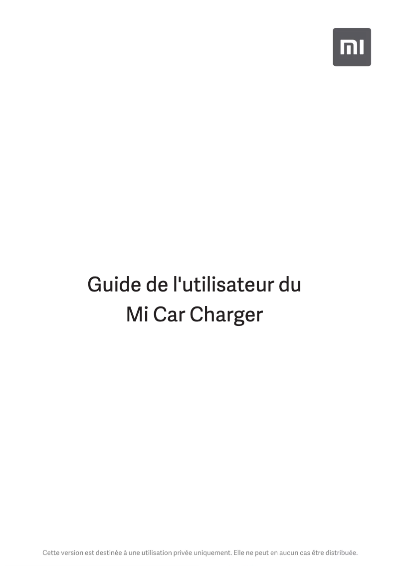 Imagen de la primera página del manual del dispositivo Mi Car Charger