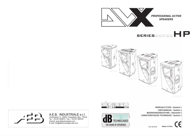 Page 1 de la notice Manuel utilisateur DB Technologies DVX D15 HP