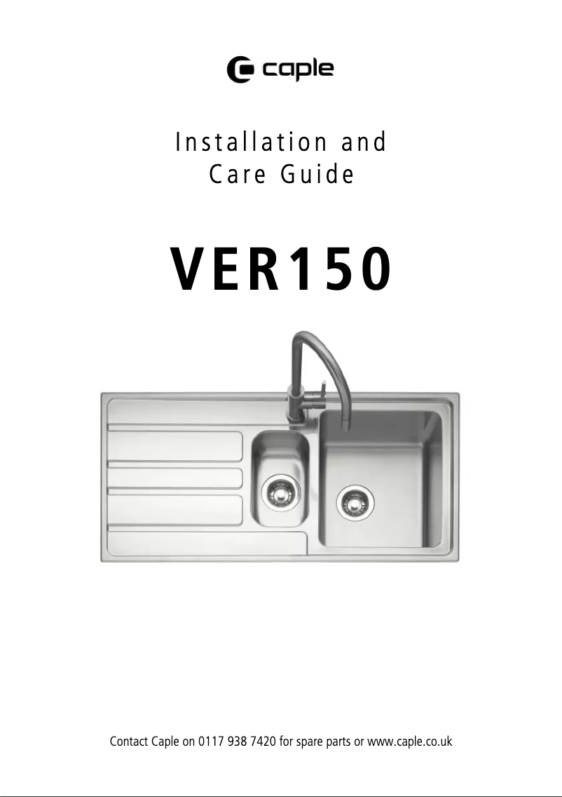 Image de la première page du manuel de l'appareil VER150