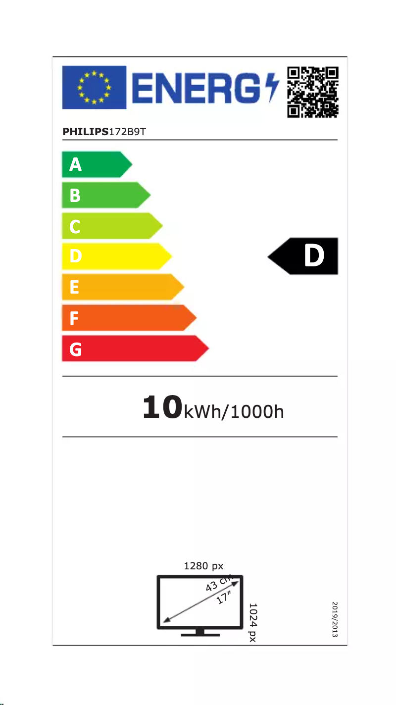 Page n°1 - Label énergétique Philips B Line 172B9T