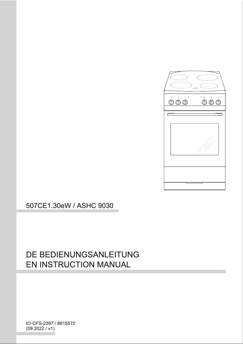 Page n°1 - Manuel utilisateur Amica ASHC 9030