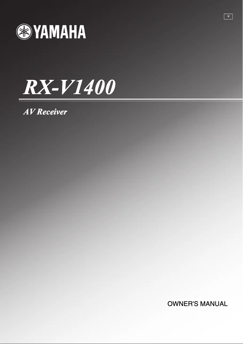 Page n°1 - Manuel utilisateur Yamaha RX-V1400