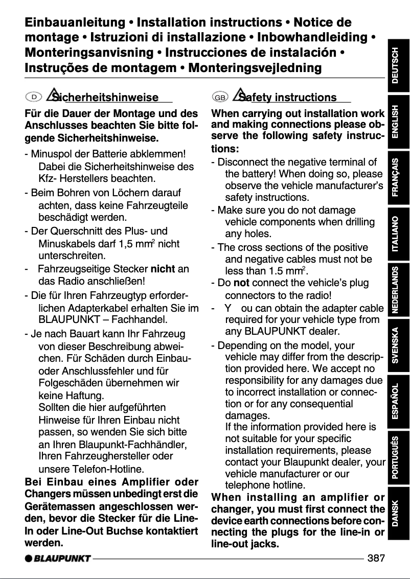 Page 1 de la notice Manuel utilisateur Blaupunkt Acapulco MP54