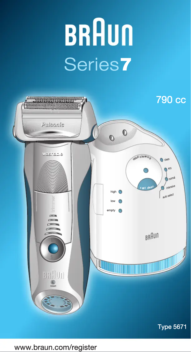 Page 1 de la notice Manuel utilisateur Braun Series 7 790 cc