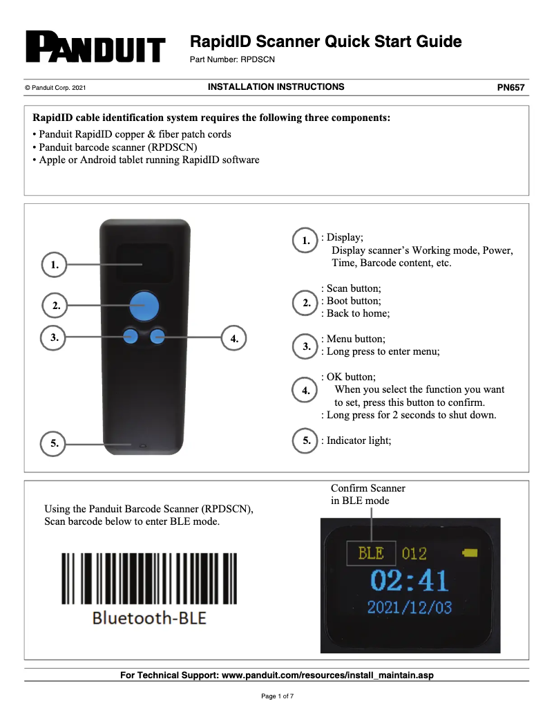 Image de la première page du manuel de l'appareil Scanner RPDSCN