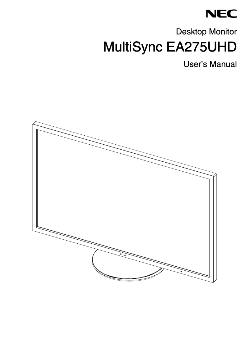 Image de la première page du manuel de l'appareil MultiSync EA275UHD