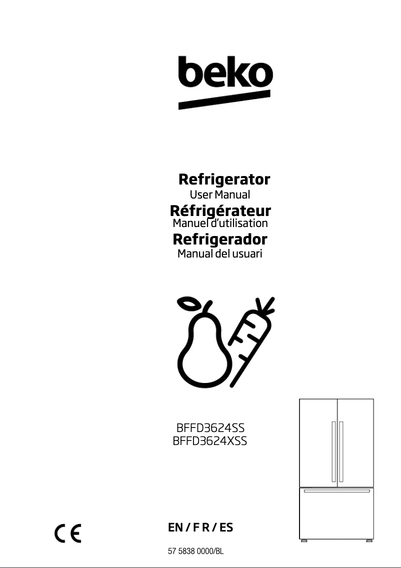 Page 1 de la notice Manuel utilisateur Beko BFFD3620SS