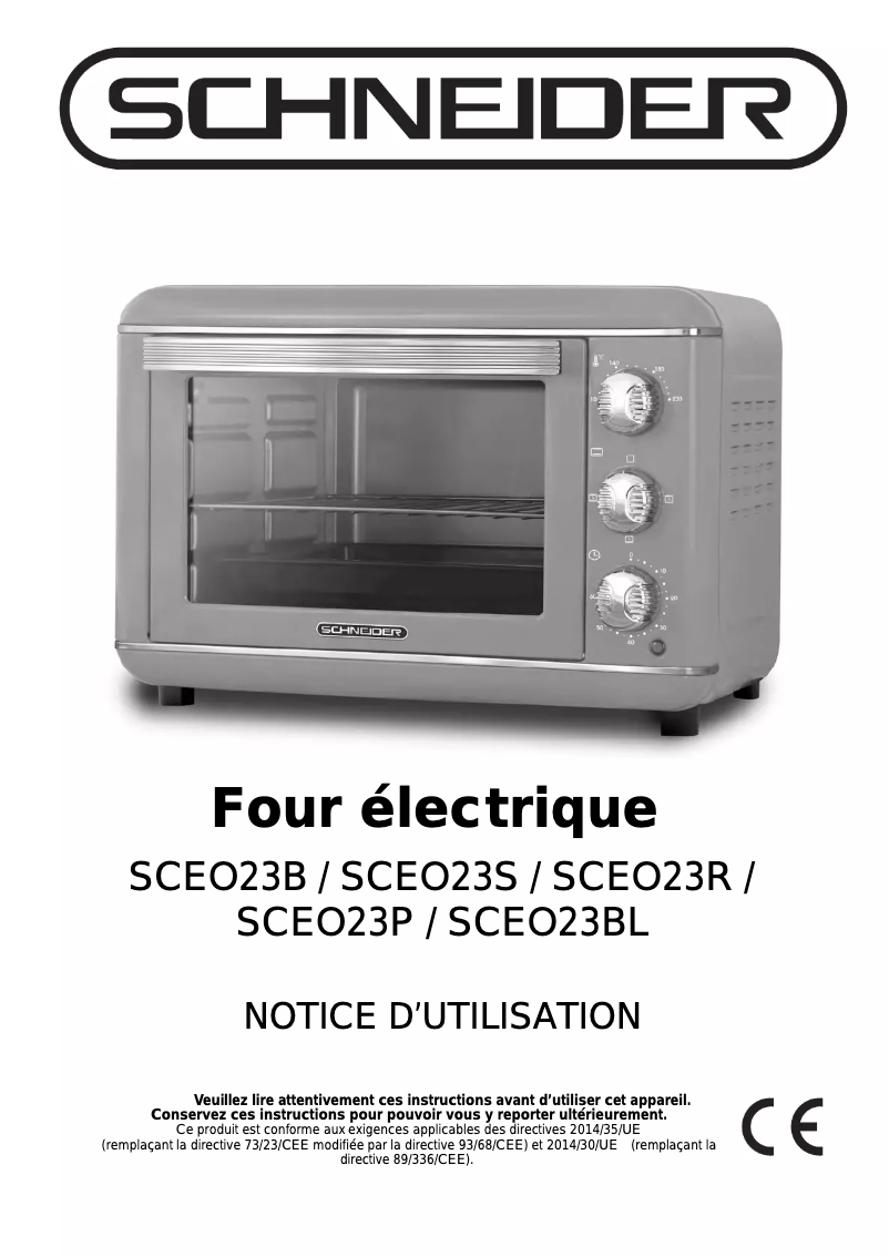 Page 1 de la notice Manuel utilisateur Schneider SCEO23S