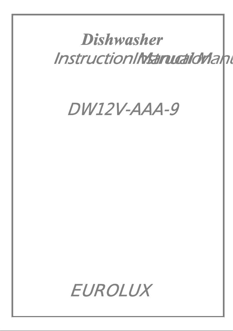 Page 1 de la notice Manuel utilisateur Eurolux DW12V-AAA-9