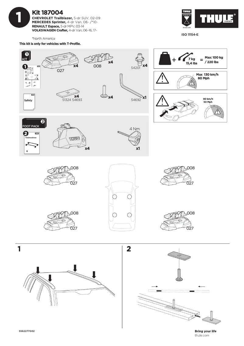 Página 1 del manual Manual de usuario Thule Kit 187004