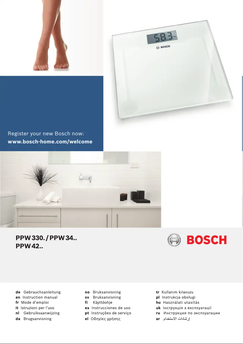 Page n°1 - Manuel utilisateur Bosch AxxenceSlim PPW3401