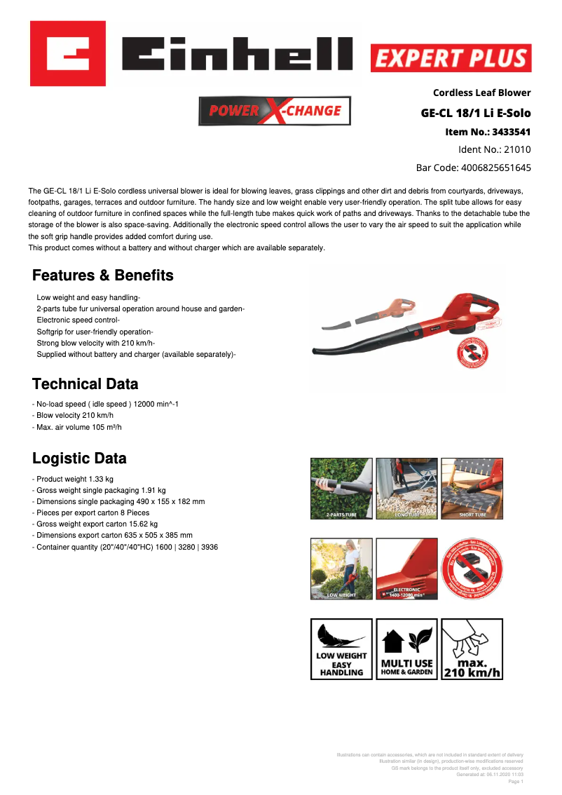 Image de la première page du manuel de l'appareil GE-CL 18/1 Li E-Solo