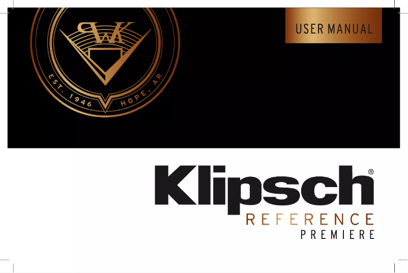Page n°1 - Manuel utilisateur Klipsch Reference Premiere RP-5000F